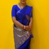 Women’s Blue Handloom Silk Saree