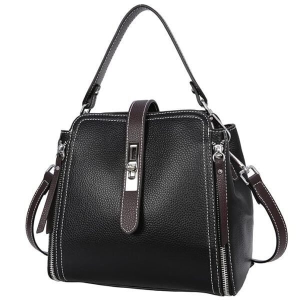 Women’s Leather Shoulder Bag in Classic Design with Multiple Compartments