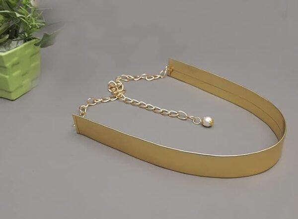 Gold adjustable mirror waist chain belt for women and girls for sarees and dresses.