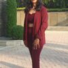 Women's Black Lycra Solid Three-Piece Blazer Co-Ord Set - Formal Wear