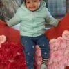 Infant Girls Embroidered Blue Jeans with Floral Patterns