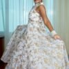 Ready to Wear White Printed Gown - Stylish and Elegant Design