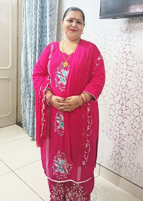 Plus Size Pink Cotton Floral Print Kurta Pant Dupatta Set