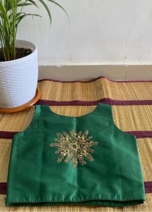 Elegant Green Handcrafted Blouse by Snehal Boutique – Perfect Ethnic Wear