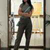 Dark Grey Women's Cropped T-Shirt - Stylish Casual Wear