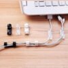 Keep Cables Tidy with 20 Pcs Plastic Cord Wire Cable Clips (Random)