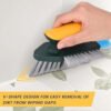 1pc Bathroom Cleaning Scrub Brush with Squeegee – V-Shape Bristles for Tile, Sink, Carpet