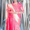 Bridal Katan Banarasi Silk Saree | Soft Red Floral Jaal Design