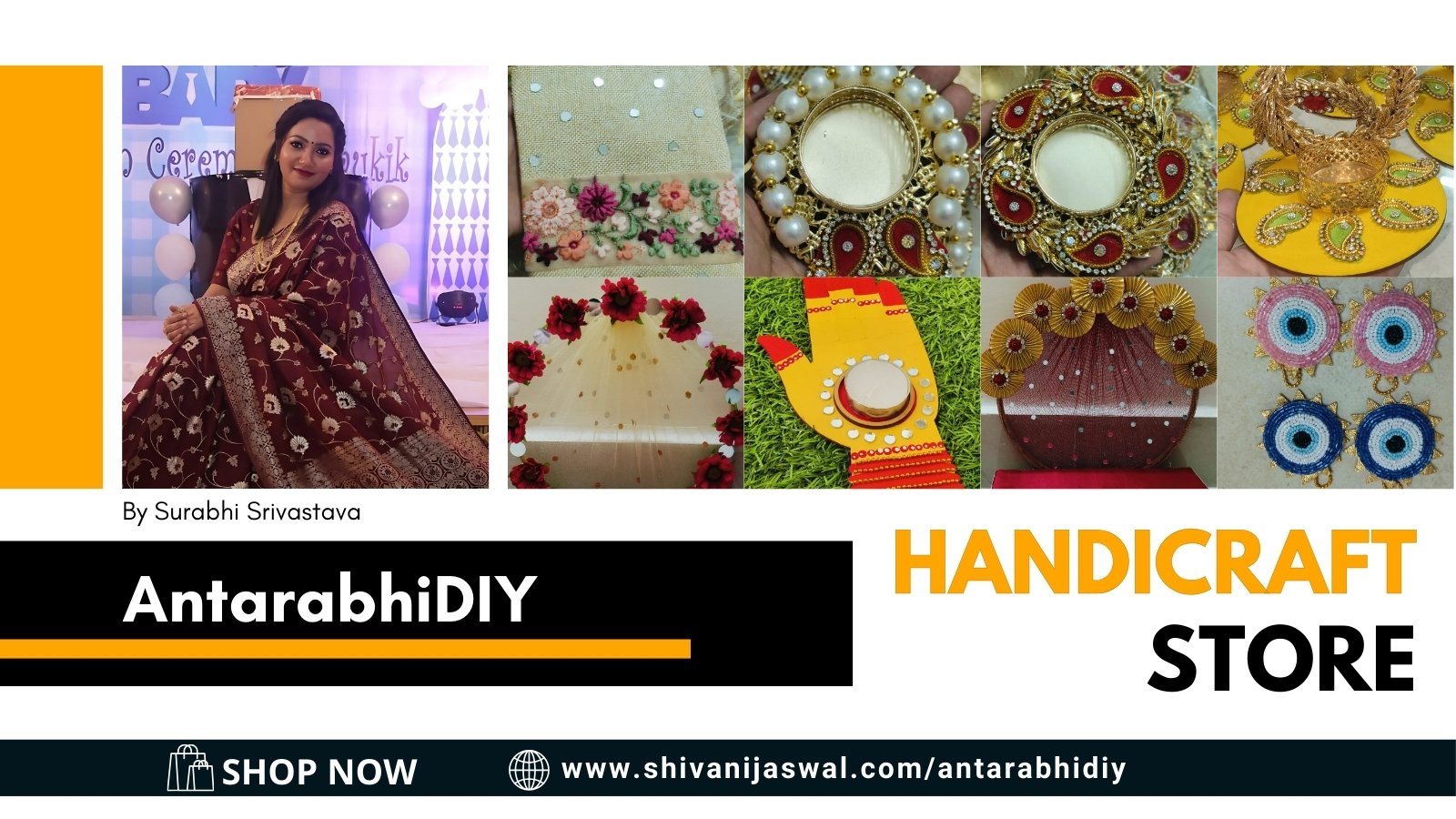 Surabhi Srivastava, founder of AntarabhiDIY, crafting happiness through handmade art and designs, spreading joy from hands to hearts