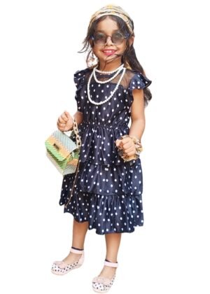 Polka Print Fox Dot Frock for Baby Girls, Stylish Dress for 1-7 Years