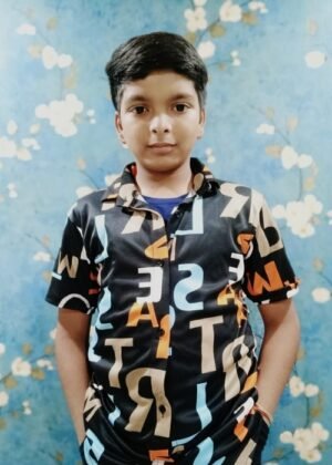 Boy's printed black Lycra fabric shirt, stylish and comfortable, ideal for casual and festive occasions.