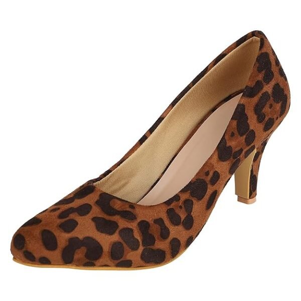 Women's Animal Pattern Smart Casual Heeled Pump Shoe – Stylish, Durable, and Comfortable