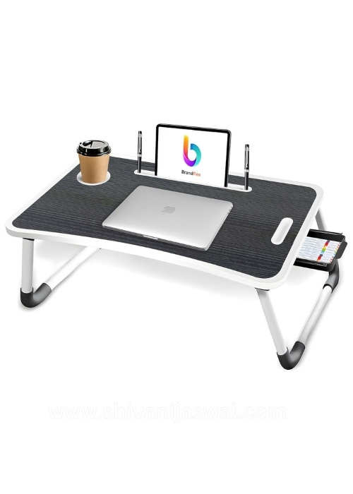 Foldable & Portable Wooden Study Table – Black - Shivani Jaswal Foldable & Portable Wooden Study Table – Black