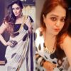 Designer Polka Dot Saree - White & Black with Elegant Gold Border and Tasseled Pallu – Timeless Indian Fashion Wear for Special Occasions