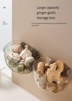 Wall Hanging Onion & Garlic Storage Basket – Space-Saving Kitchen Organizer