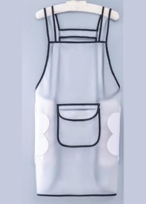 Transparent Waterproof Kitchen Apron – Oil Resistant & Wipeable