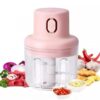250ML Rechargeable Mini Electric Chopper for Kitchen – Pink