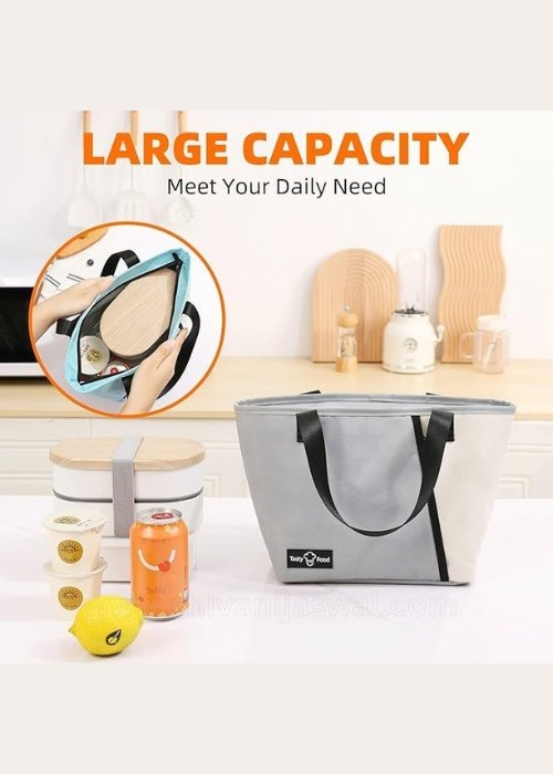 Portable Insulated Lunch Bag – Leakproof & Large Capacity - Shivani Jaswal Portable Insulated Lunch Bag – Leakproof, Large-Capacity Tote for Work & Travel