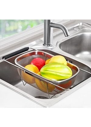 Stainless Steel Adjustable Multipurpose Sink Strainer for Vegetables & Fruits