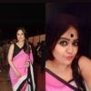 Striped Print Georgette Saree with Unstitched Blouse Piece