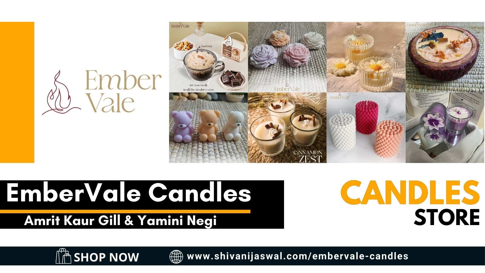 EmberVale Candles, artisanal and handcrafted with love, bringing warmth, comfort, and sustainability to every home.