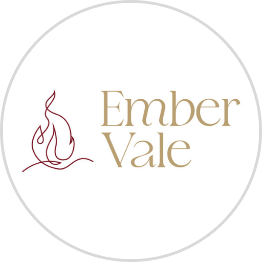 EmberVale Candles, artisanal and handcrafted with love, bringing warmth, comfort, and sustainability to every home. - Logo