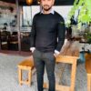 Men’s Black Slim Fit Crew Neck Pullover – Full Sleeves