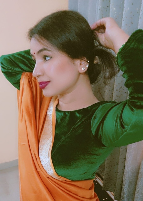 Velvet Full Sleeve Saree Blouse – Elegant & Stylish Fit - Shivani Jaswal Women's Velvet Full Sleeve Round Neck Readymade Saree Blouse with 21-inch Sleeve