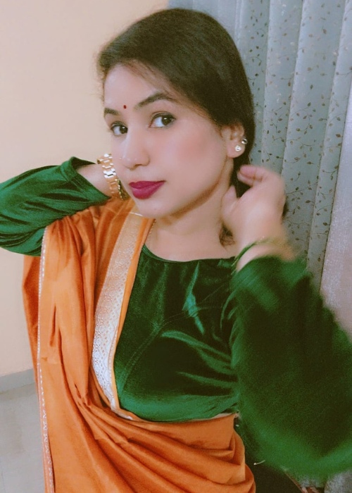 Velvet Full Sleeve Saree Blouse – Elegant & Stylish Fit - Shivani Jaswal Women's Round Neck Readymade Velvet Full Sleeve Saree Blouse with 21-inch Sleeve