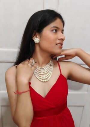 Pearl Multilayer Beaded Choker Necklace Set – Elegant Women's Jewelry