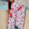Floral Printed Japan Satin Silk Saree – AVN_7045