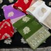 Viscose Georgette Saree with Flowing Drape and Banarasi Blouse
