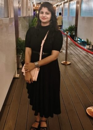 Elegant Women's Knee Length A-Line Dress with Puff Sleeves