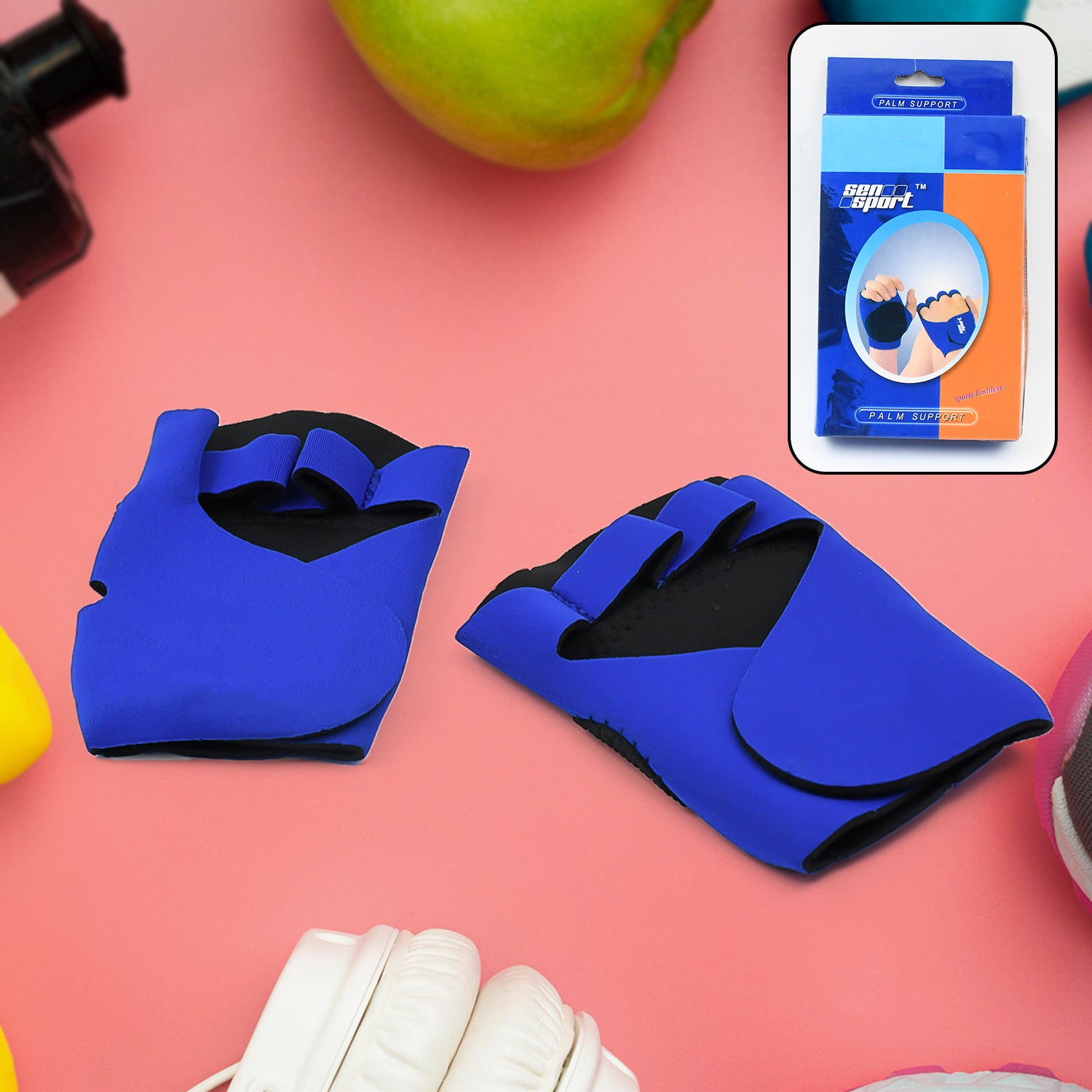 Palm Support Gloves Half Finger Gym Exercise Training Gloves Outdoor (1 Pair / With Color Box) - Shivani Jaswal Palm Support Gloves Half Finger Gym Exercise Training Gloves Outdoor (1 Pair / With Color Box)