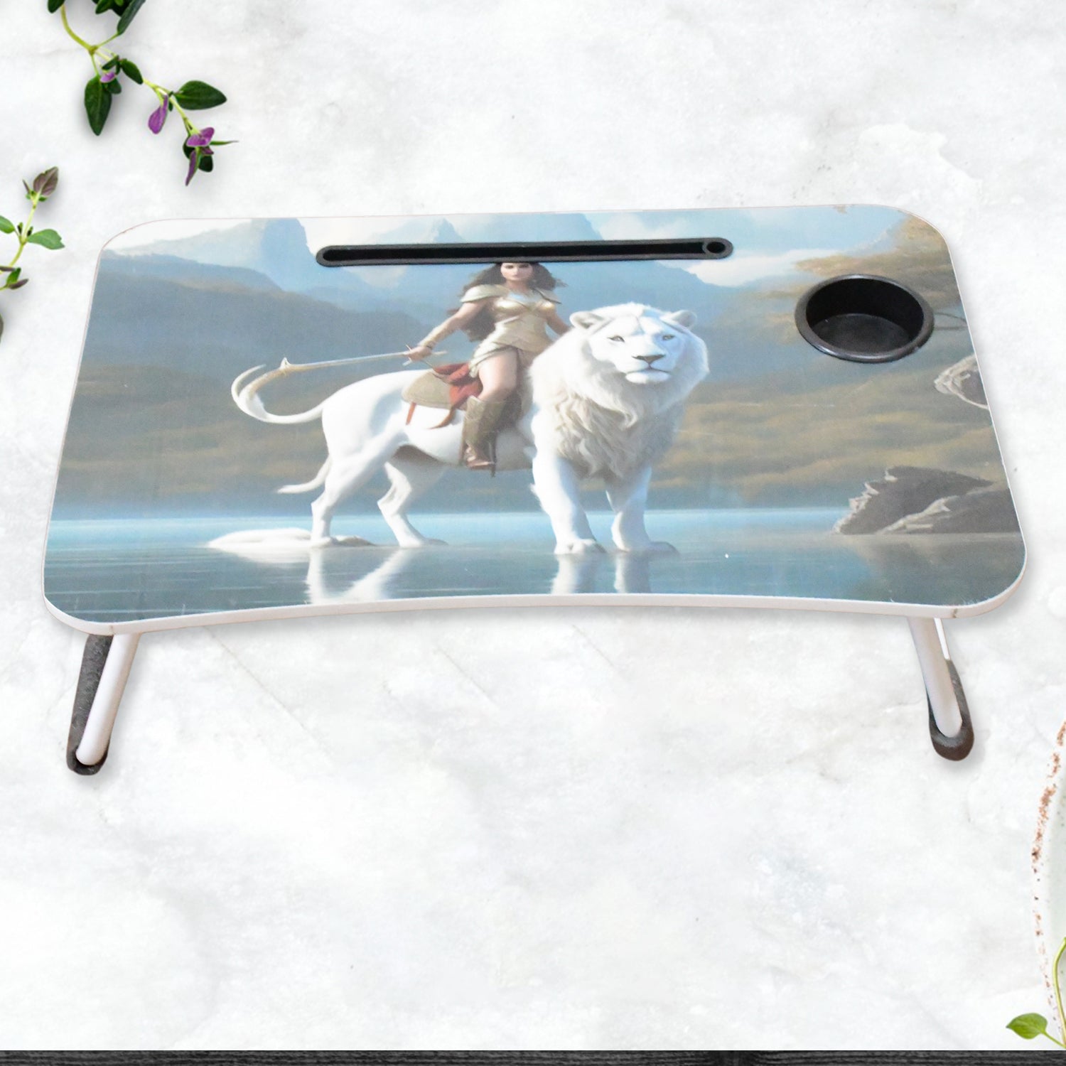 Multi-Purpose Laptop Desk for Study and Reading with Foldable, Cupholder & Drawer (1 Pc / Mix Catoon Design / 58×38 Cm) - Shivani Jaswal Multi-Purpose Laptop Desk for Study and Reading with Foldable, Cupholder & Drawer (1 Pc / Mix Catoon Design / 58×38 Cm)