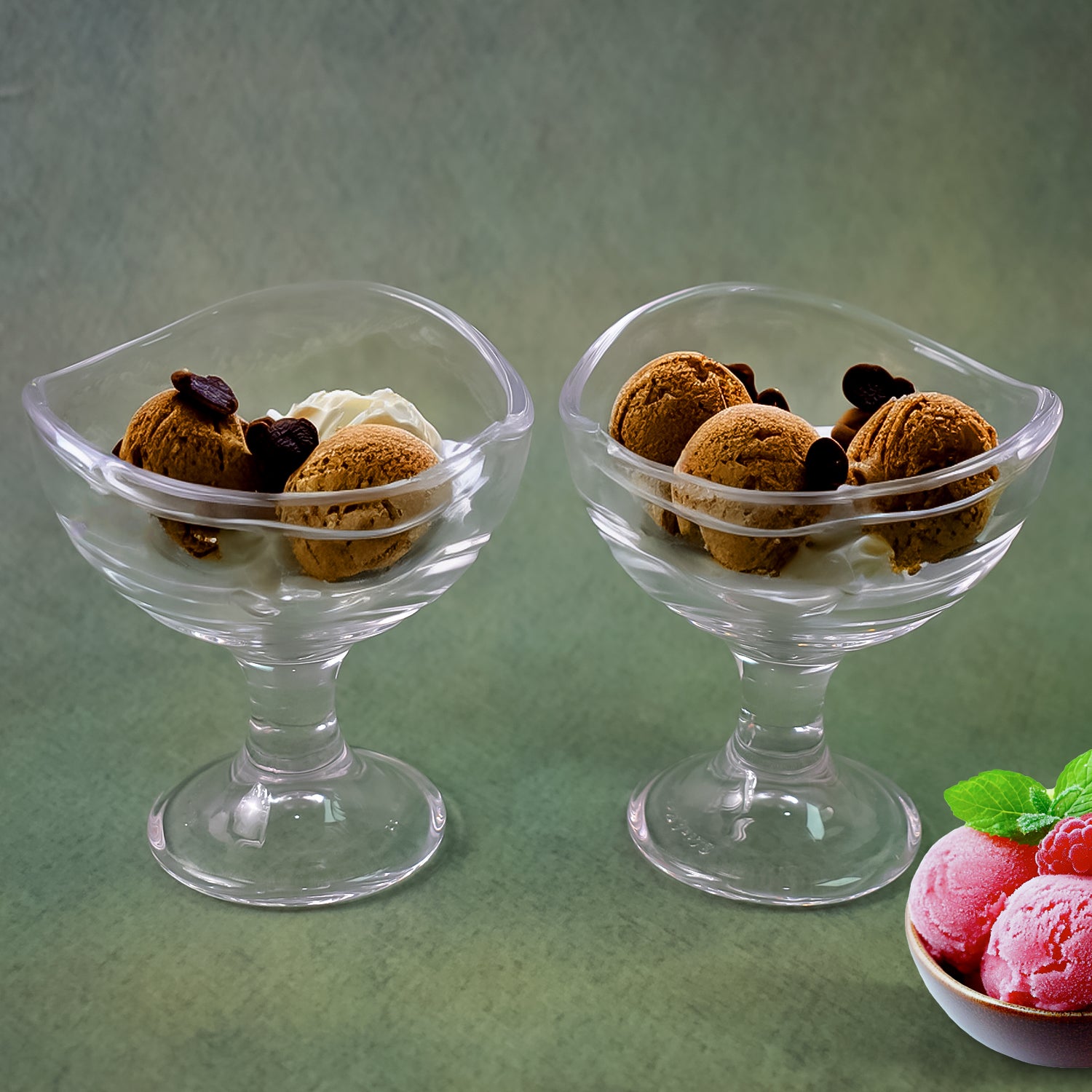 Glass Footed Dessert Bowl, Ice Cream Cup (2 Pcs Set) - Shivani Jaswal Glass Footed Dessert Bowl, Ice Cream Cup (2 Pcs Set)