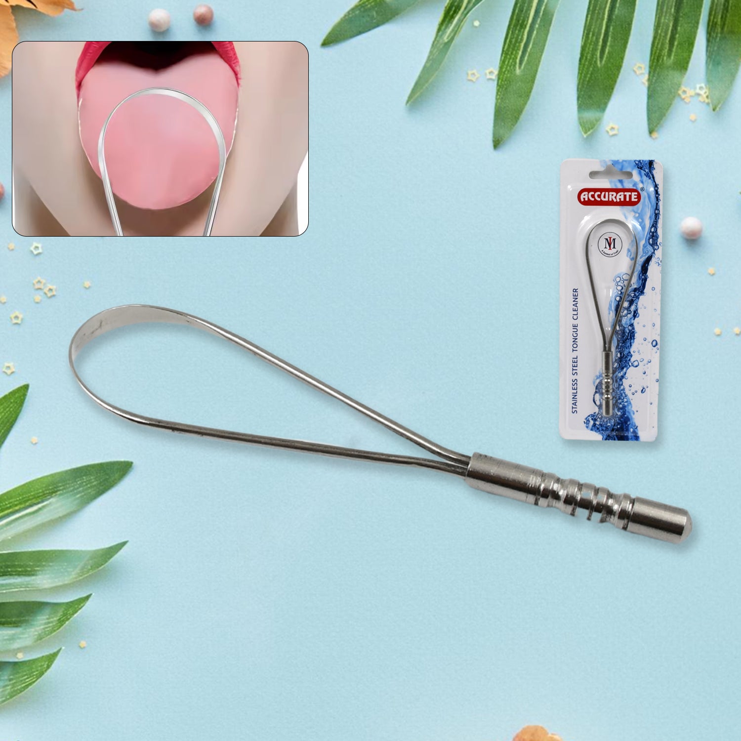 Steel Tongue Cleaner, Tongue Scraper (1 Pc) - Shivani Jaswal Steel Tongue Cleaner, Tongue Scraper (1 Pc)
