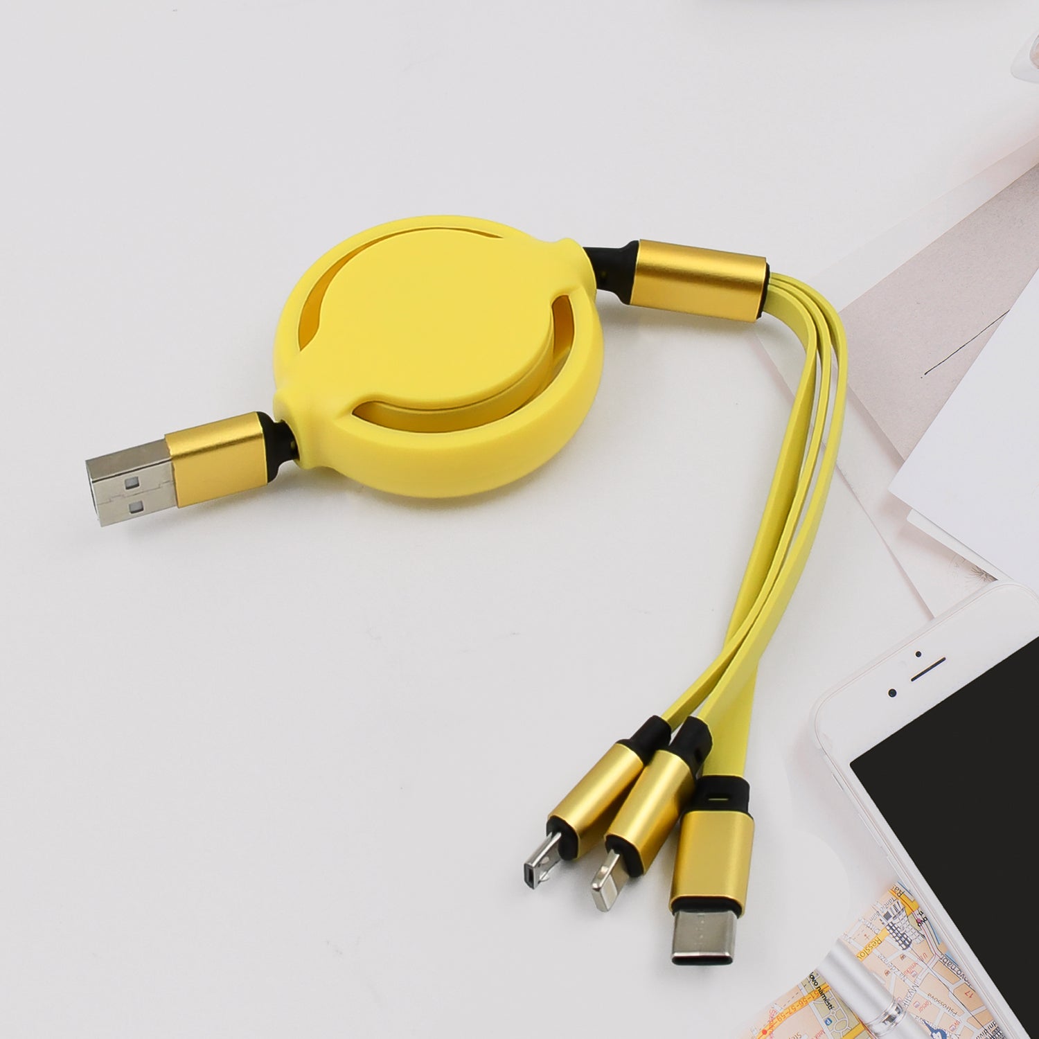 3 in 1 Retractable Charger Charging Cable (1 Pc / Mix Color) - Shivani Jaswal 3 in 1 Retractable Charger Charging Cable (1 Pc / Mix Color)