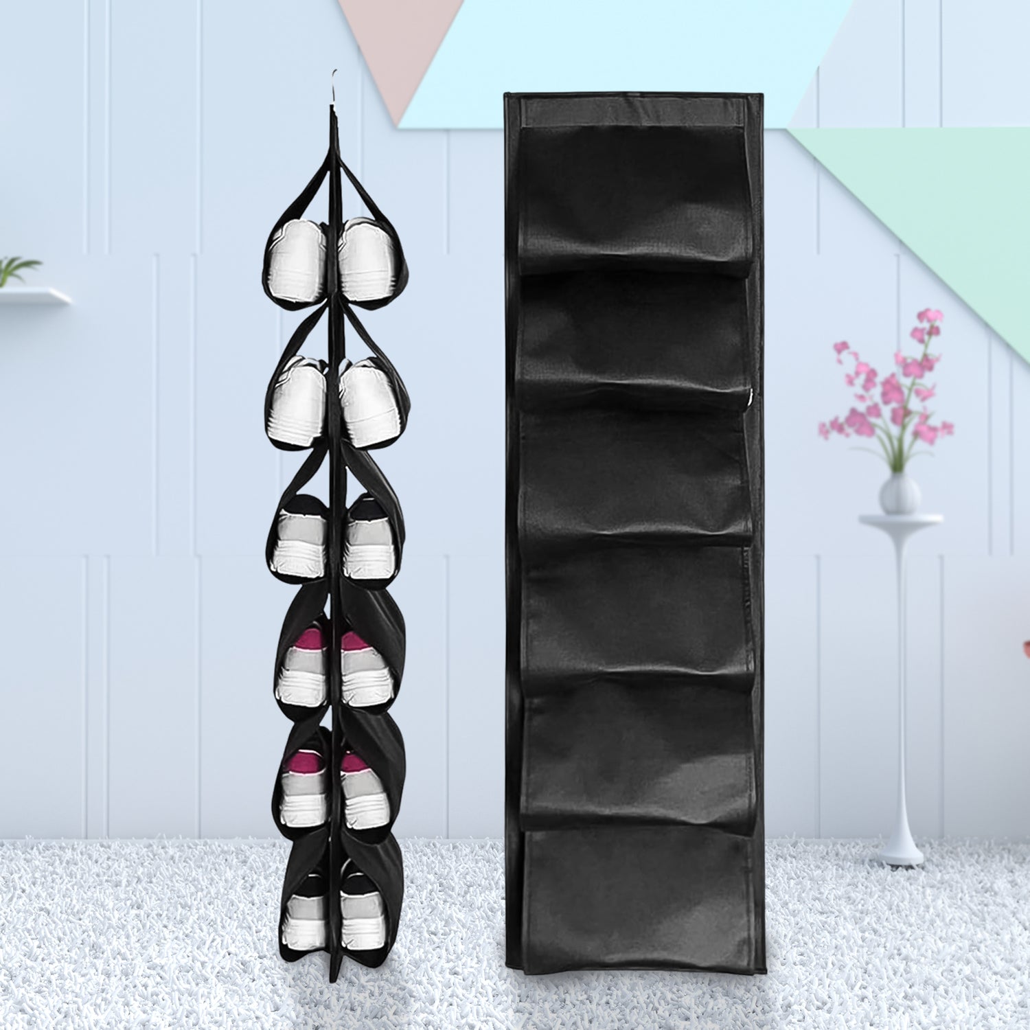 12 Grids Hanging Storage Bag (1 Pc / 12 Pocket / Mix Color) - Shivani Jaswal 12 Grids Hanging Storage Bag (1 Pc / 12 Pocket / Mix Color)