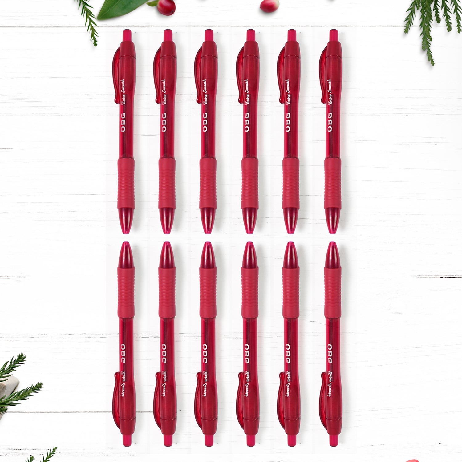 Red Colour Gel Pen Set, Set of 12 Pcs - Shivani Jaswal Red Colour Gel Pen Set, Set of 12 Pcs