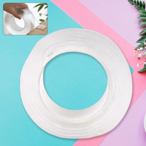Sticky Double Sided Tape Washable Adhesive Tape Reusable (Thin / 6.5Ã—3 Cm / 1 Pc)