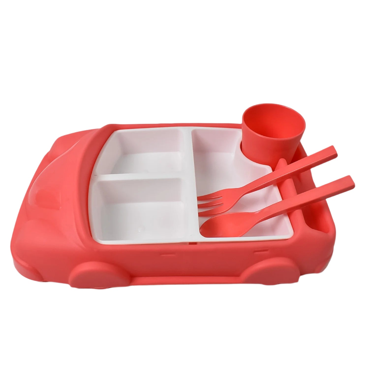 Kid's Car Shaped Plates Cup / Lunch Box Dinnerware Set (4 Pcs Set / 1000 ML Lunch Box) - Shivani Jaswal Kid's Car Shaped Plates Cup / Lunch Box Dinnerware Set (4 Pcs Set / 1000 ML Lunch Box)