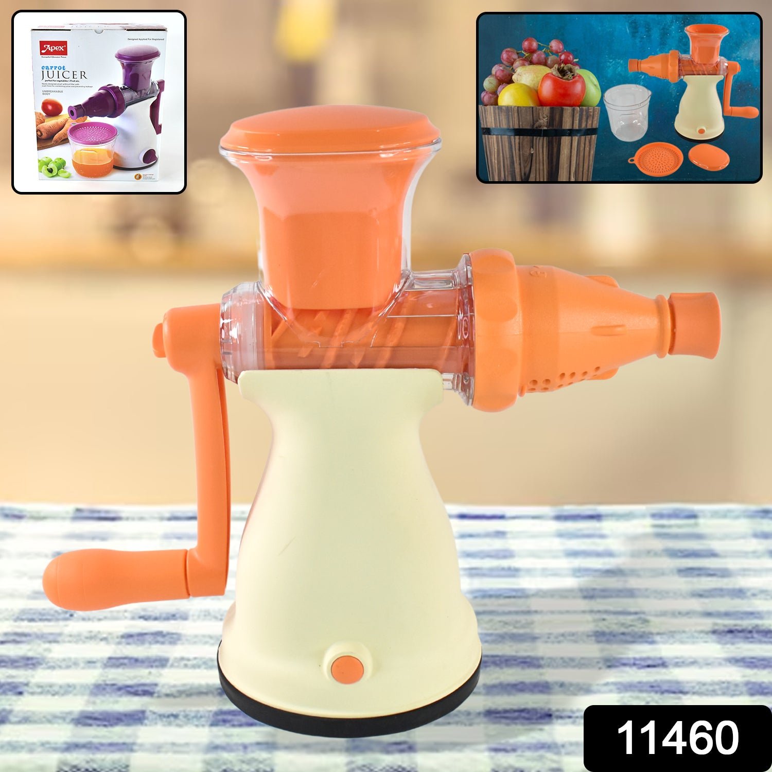 Apex Manual Carrot and Fruit Juicer – Heavy-Duty (1 Pc With Glass) - Shivani Jaswal Apex Manual Carrot and Fruit Juicer – Heavy-Duty (1 Pc With Glass)