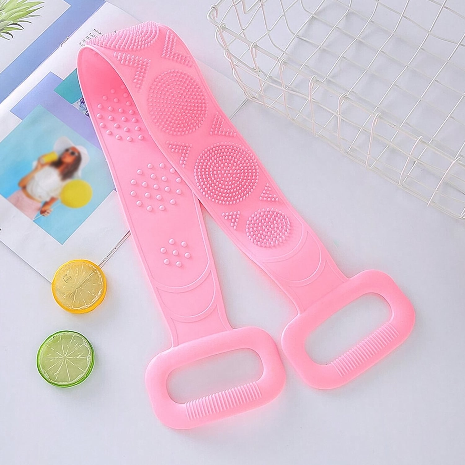 Silicone Body Back Scrubber - Double-Sided Bath Brush for Deep Cleaning & Massage (Medium Size /1pc) - Shivani Jaswal Silicone Body Back Scrubber - Double-Sided Bath Brush for Deep Cleaning & Massage (Medium Size /1pc)