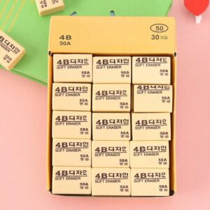 4B Erasers 30 Pack Erasers Yellow Erasers for Kids