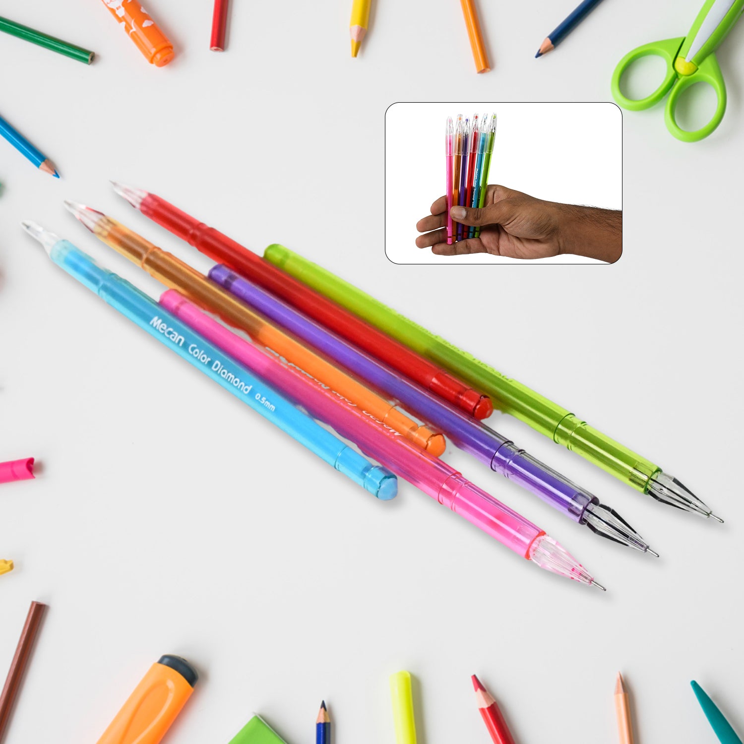 Multi Colour Gel Pen Set, Set of 6 Colours (6 Pcs Set) - Shivani Jaswal Multi Colour Gel Pen Set, Set of 6 Colours (6 Pcs Set)