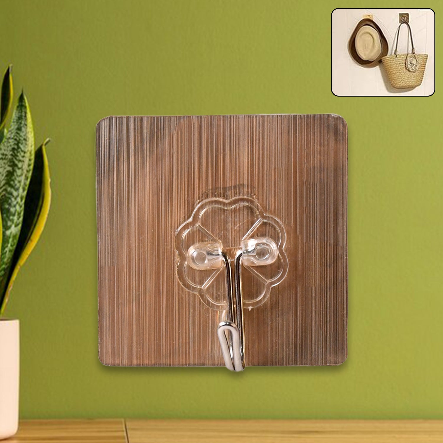 Adhesive Heavy-Duty Hooks for Kitchen and Bathroom (1 Pc / 6×6 Cm) - Shivani Jaswal Adhesive Heavy-Duty Hooks for Kitchen and Bathroom (1 Pc / 6×6 Cm)