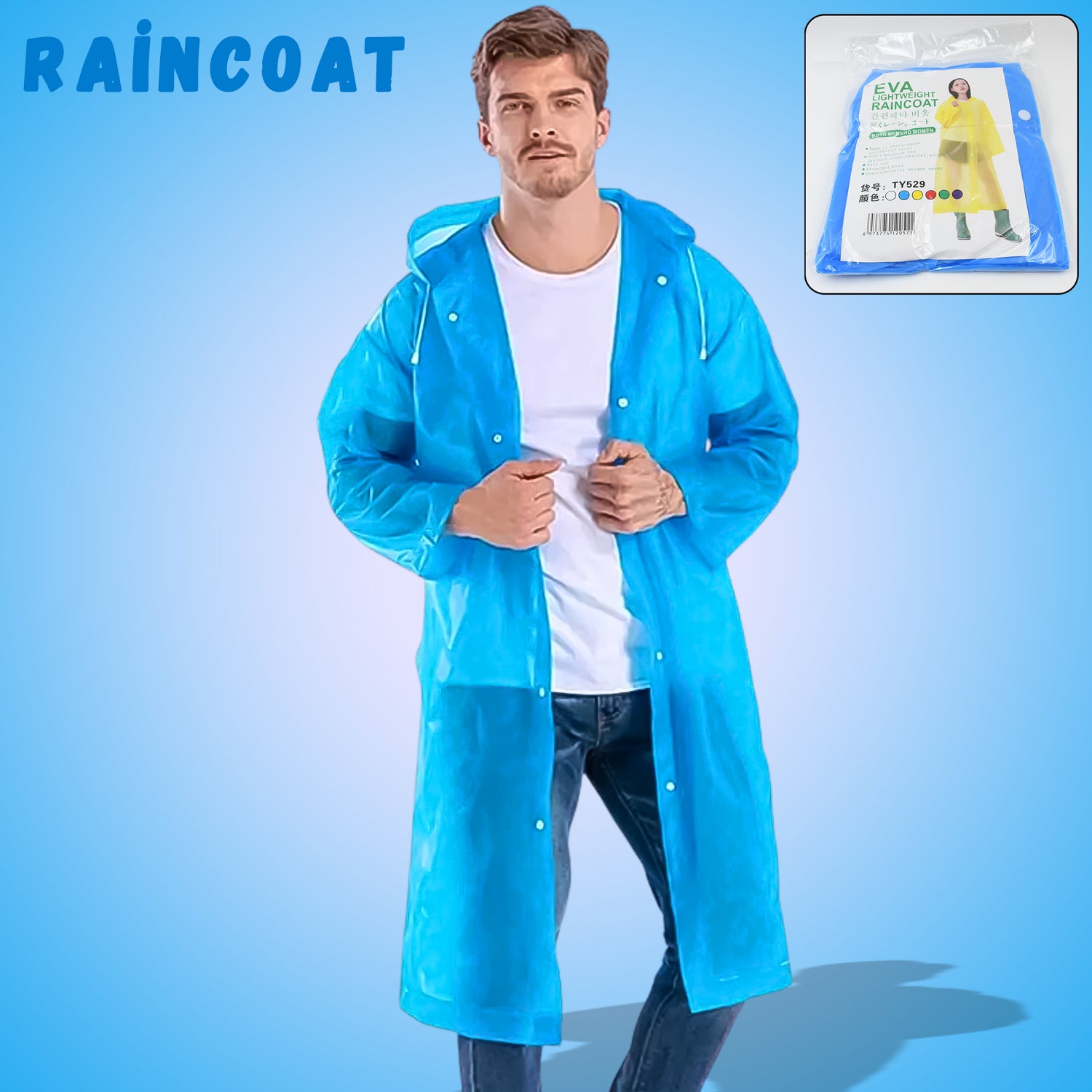 Eva Portable Rain Coat, Waterproof Raincoat (1pc) - Shivani Jaswal Eva Portable Rain Coat, Waterproof Raincoat (1pc)