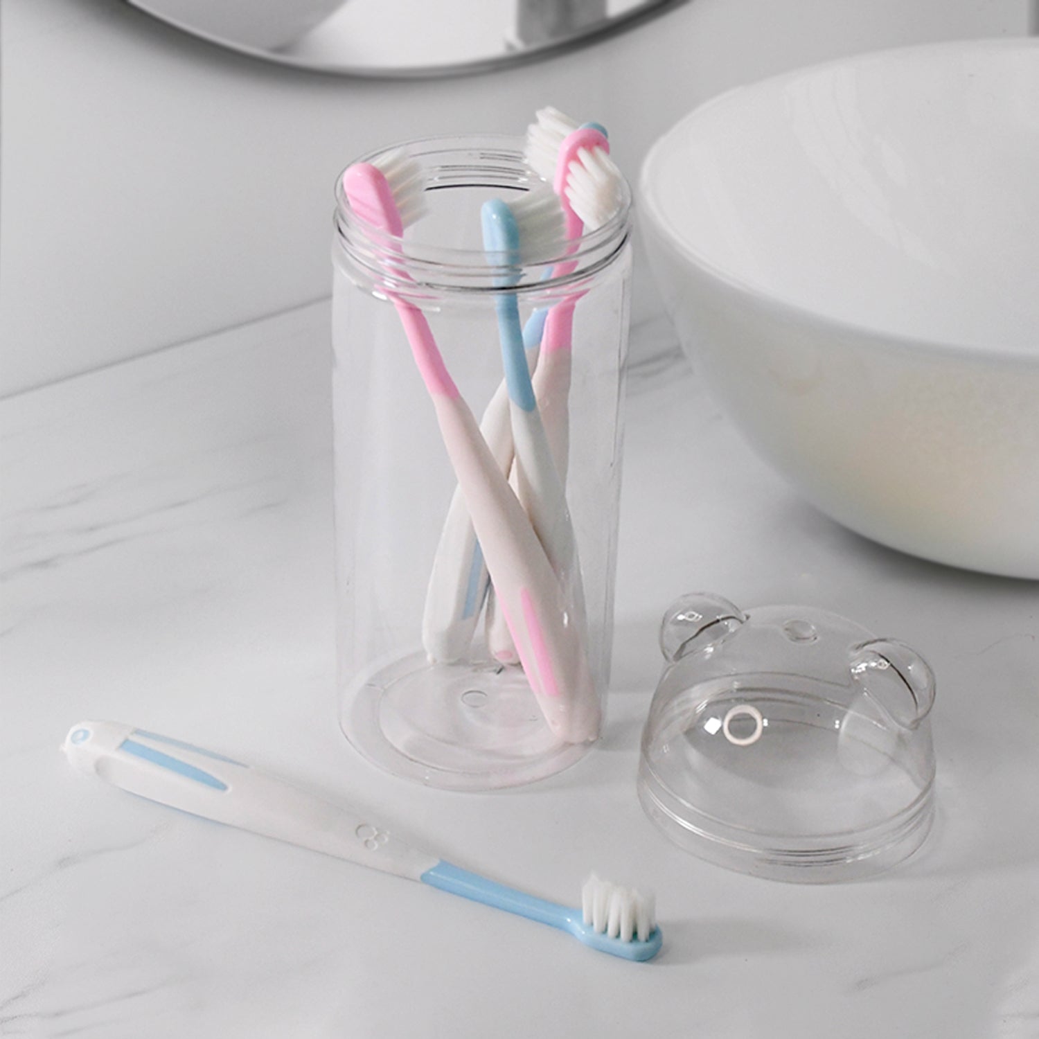 Multipurpose Travel-Friendly Toothbrush Holder with 5 Soft Bristle Toothbrushes - Shivani Jaswal Multipurpose Travel-Friendly Toothbrush Holder with 5 Soft Bristle Toothbrushes