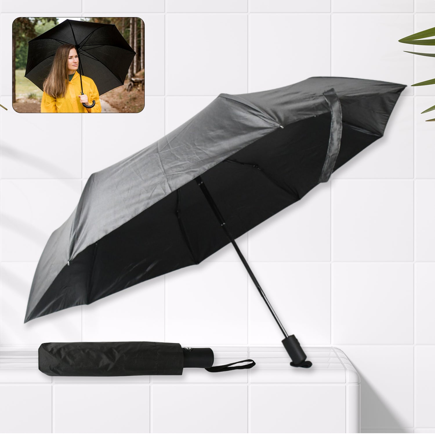 2 Fold Manual Umbrella – Wind, Sun & Rainproof with Steel Shaft & Wrist Strap - Shivani Jaswal 2 Fold Manual Umbrella – Wind, Sun & Rainproof with Steel Shaft & Wrist Strap